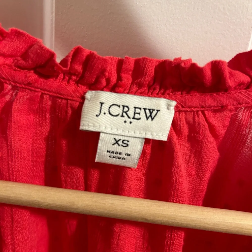 J. Crew Novelty Artist Top in Lightweight 100% Cotton, Geranium Red, Size XS